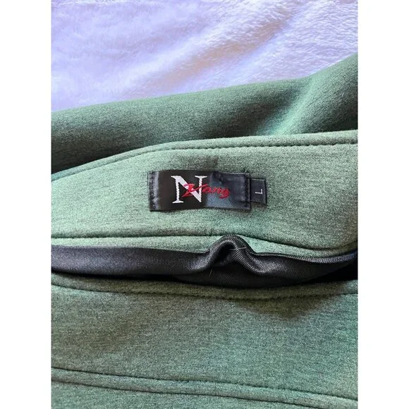 N Yang Womens Stretch Flared Skater Skirt Large Green High Waist A-Line Stretch - Picture 2 of 9